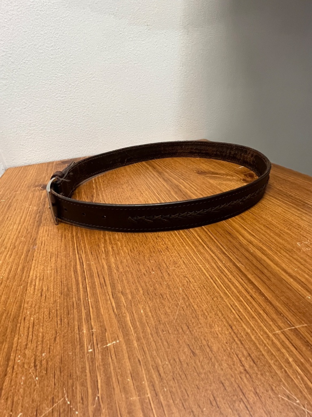 Men's Preowned Brown Leather Belt 34W x 43" Long - Picture 11 of 15